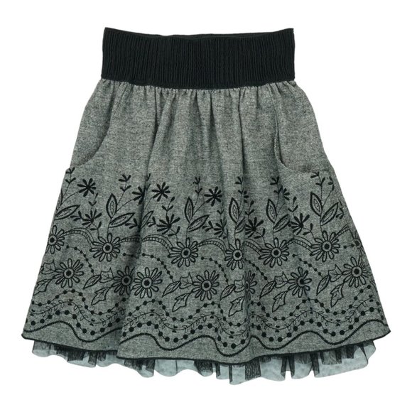Joe Benbasset Skirt Gray/Black Lace Women's Size XS Two Pockets - Picture 1 of 3